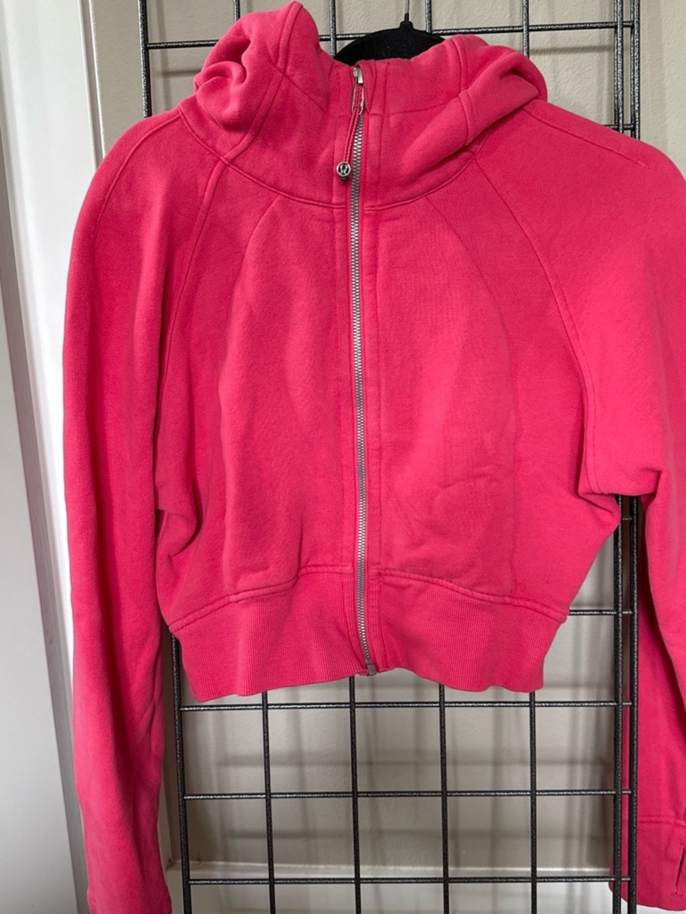 Lululemon Scuba Crop Pink Zip-Up Hoodie